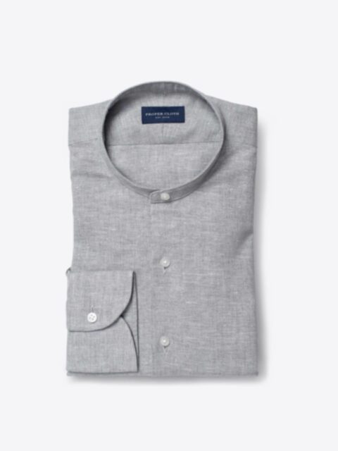 Shop Grey Melange Cotton Linen Blend