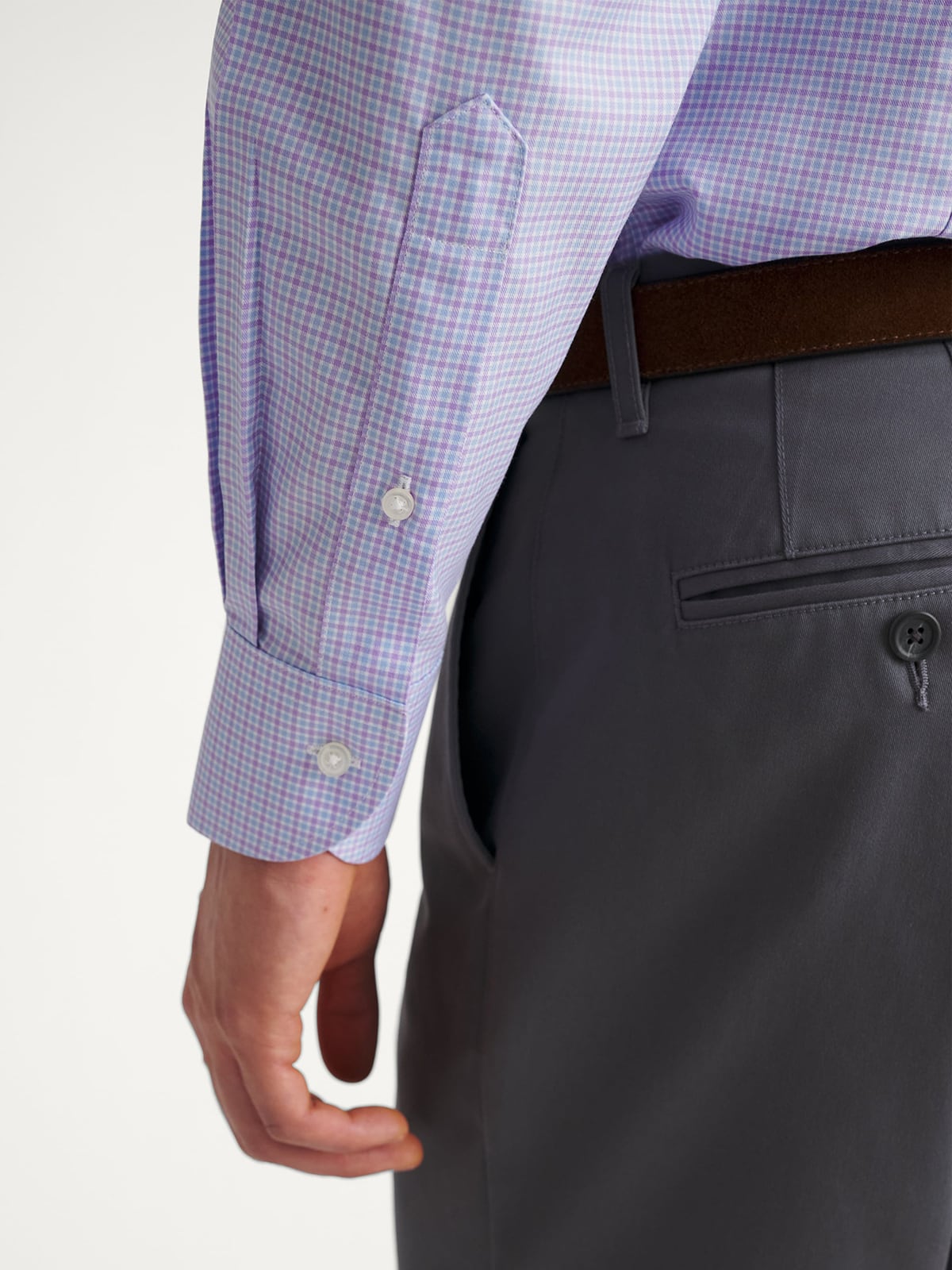 Proper Cloth Men's Non-Iron Lavender and Blue Multi Gingham Office Button Down Fitted Dress Shirt - Pink, Size: 14, Regular, 100% Cotton Proper Cloth Men's Non-Iron Lavender and Blue Multi Gingham Office Button Down Fitted Dress Shirt - Pink, Size: 14, Regular, 100% Cotton