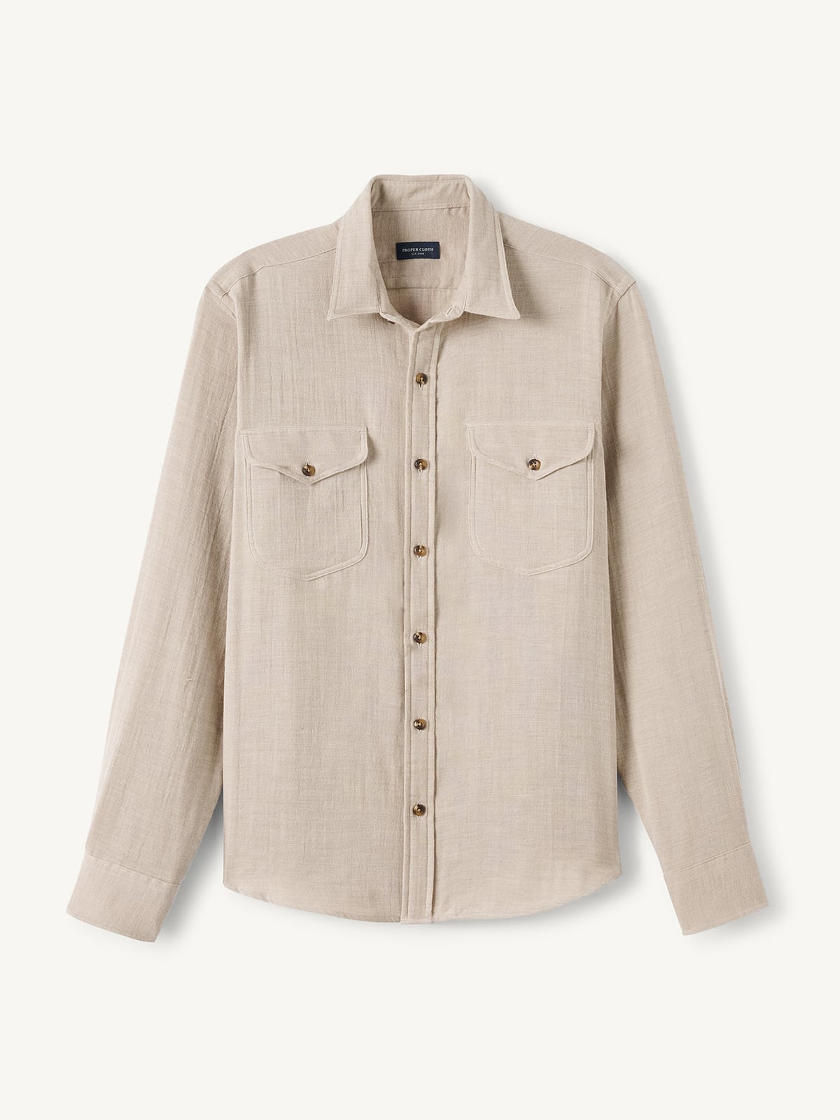 The Italian Gauze Shirt in Beige Gauze Weave