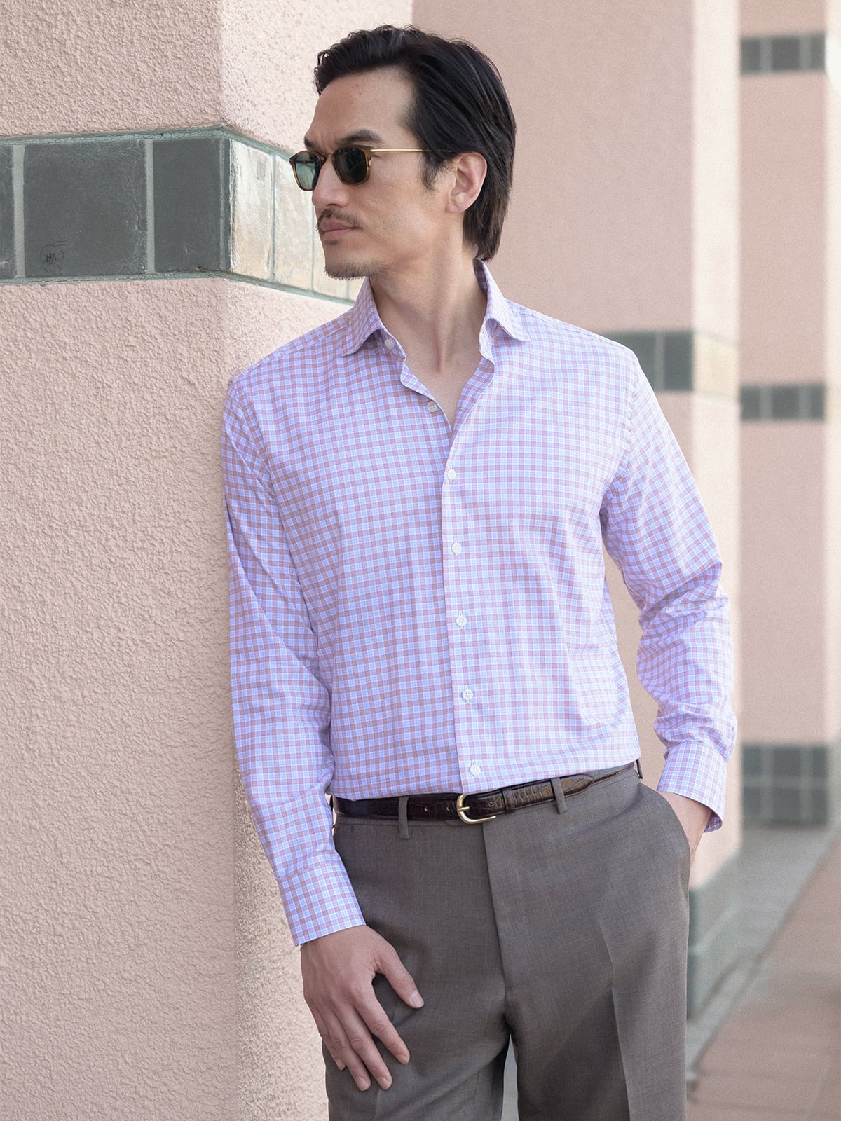 salmon dress shirt Men's Button I Fair Trade I Passion Lilie Large This salmon color shirt for men works year Billy Reid Short Sleeve Linen