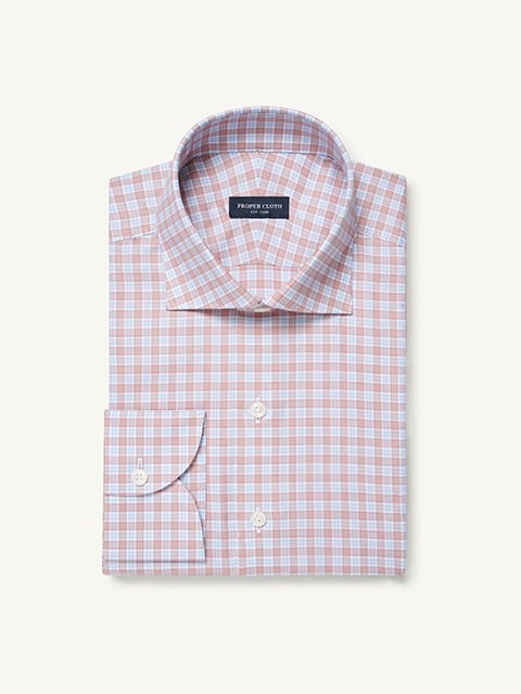 The Roma Spread Collar Twill Dress Shirt in Light Pink
