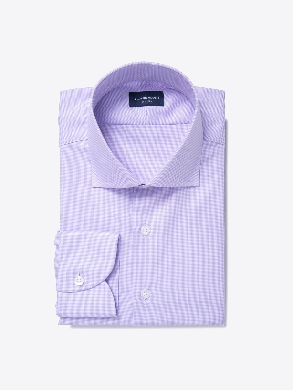 Thomas Mason Lavender Wrinkle-Resistant Houndstooth Men's Dress Shirt ...