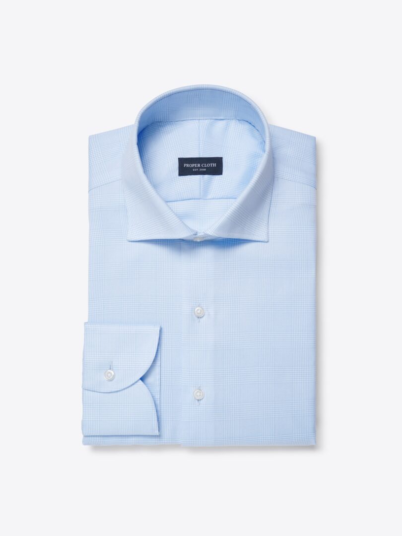 Men’s Mayfair Wrinkle-Resistant Light Blue Glen Plaid Thumb