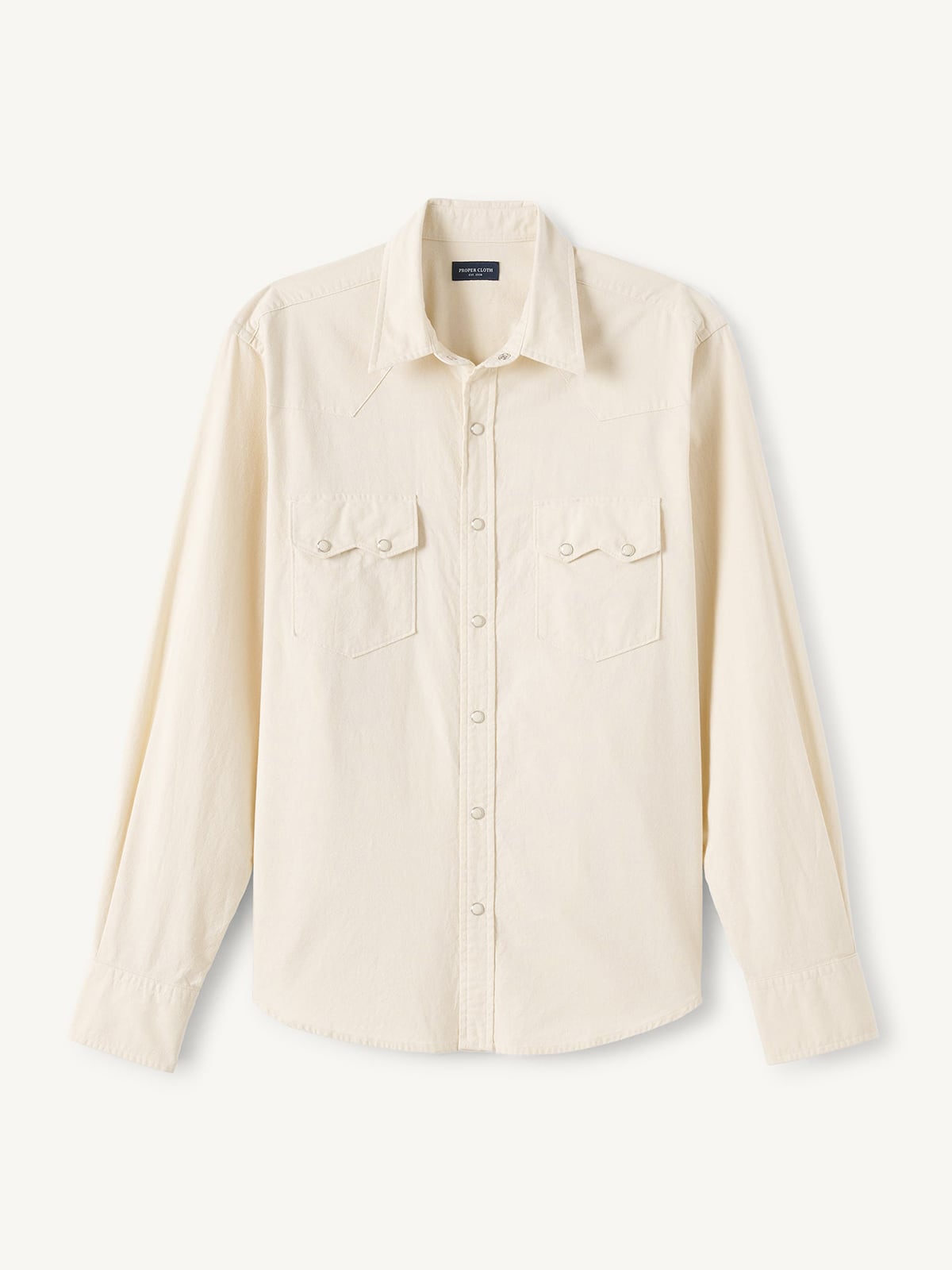 sand dress shirt Proper Cloth Men's Sand Vintage Poplin Sawtooth Western Shirt