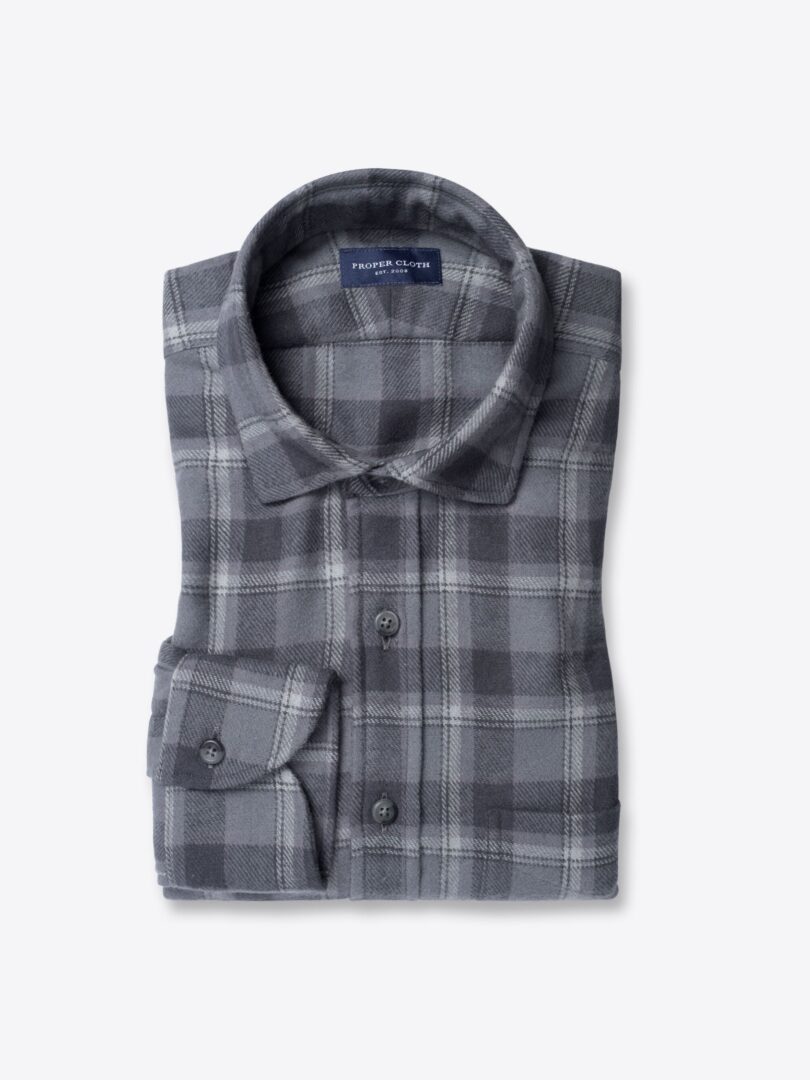 Portuguese Grey Plaid Flannel 