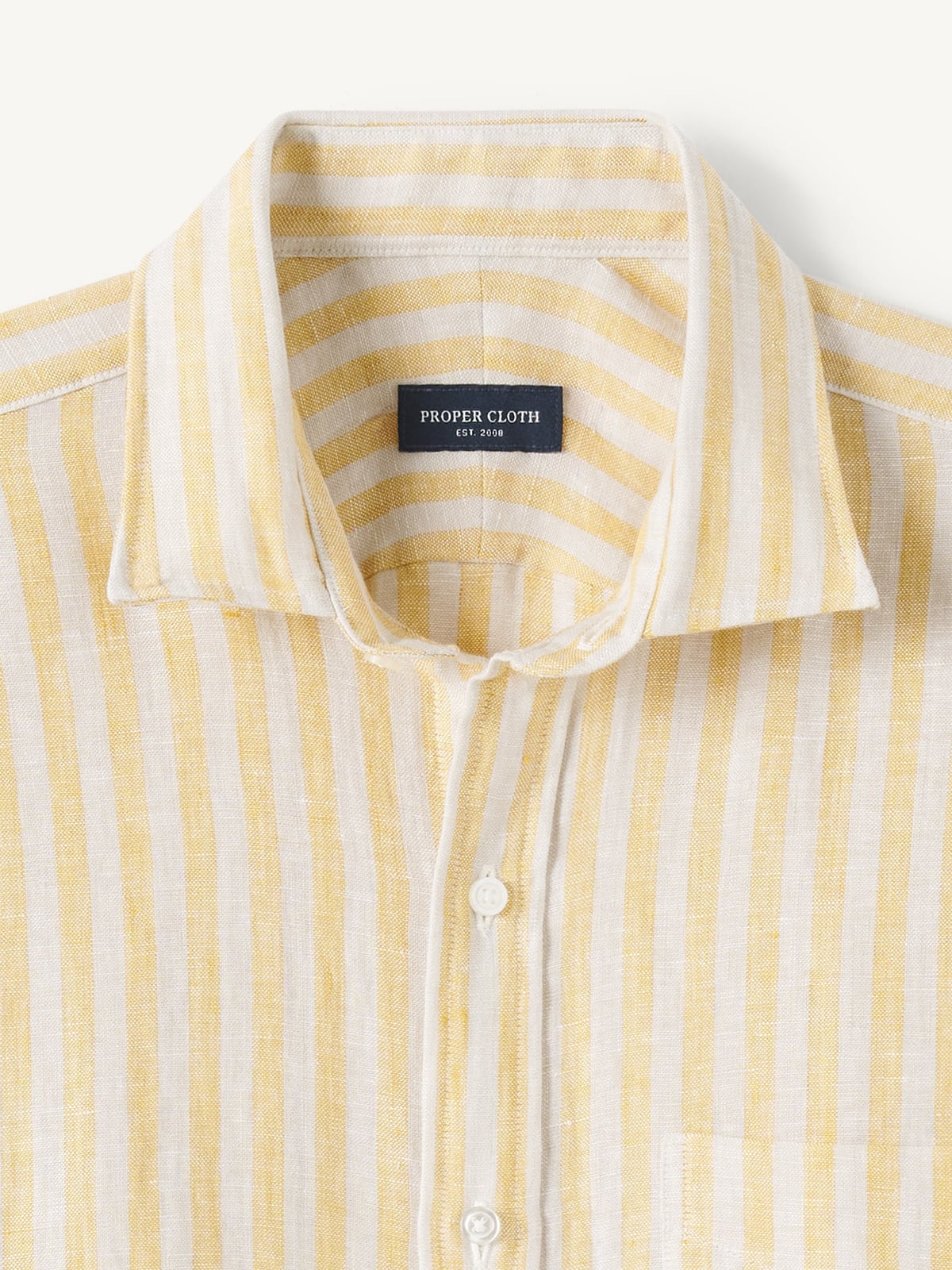 white and gold mens dress shirt Men's Banded Collar Embroidered Shirt in White/Gold 18 36/37 / White/Gold