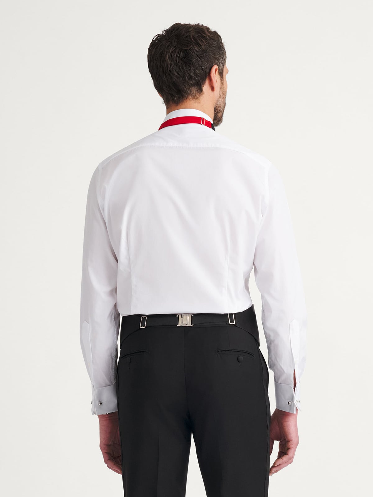 Proper Cloth Men's Wingtip Collar Pleated Bib Tuxedo Shirt Stanton 120s White Broadcloth - White, Size: 14, Regular, 100% Cotton
