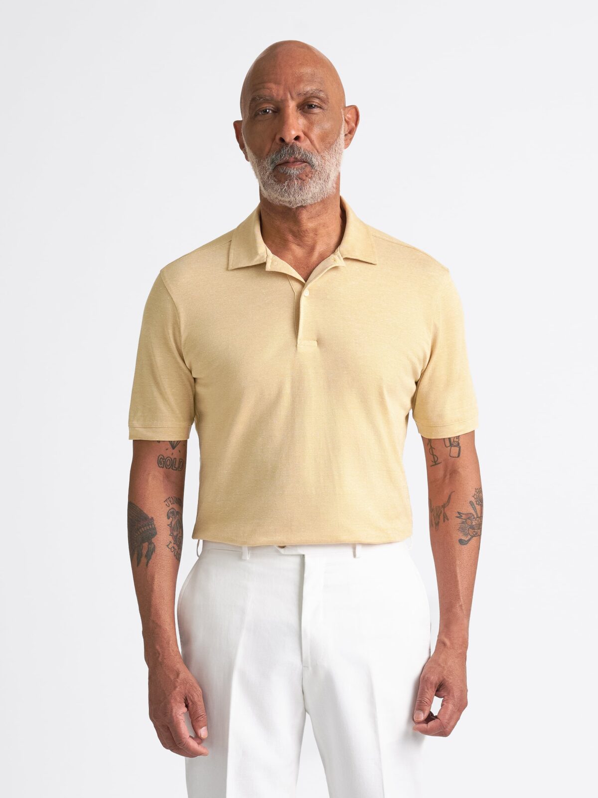 Celine Men's Cotton Blend Polo Shirt Yellow