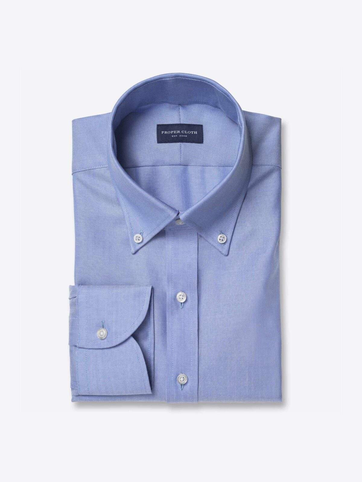Reda Light Blue Merino and Lyocell Oxford Shirt by Proper Cloth
