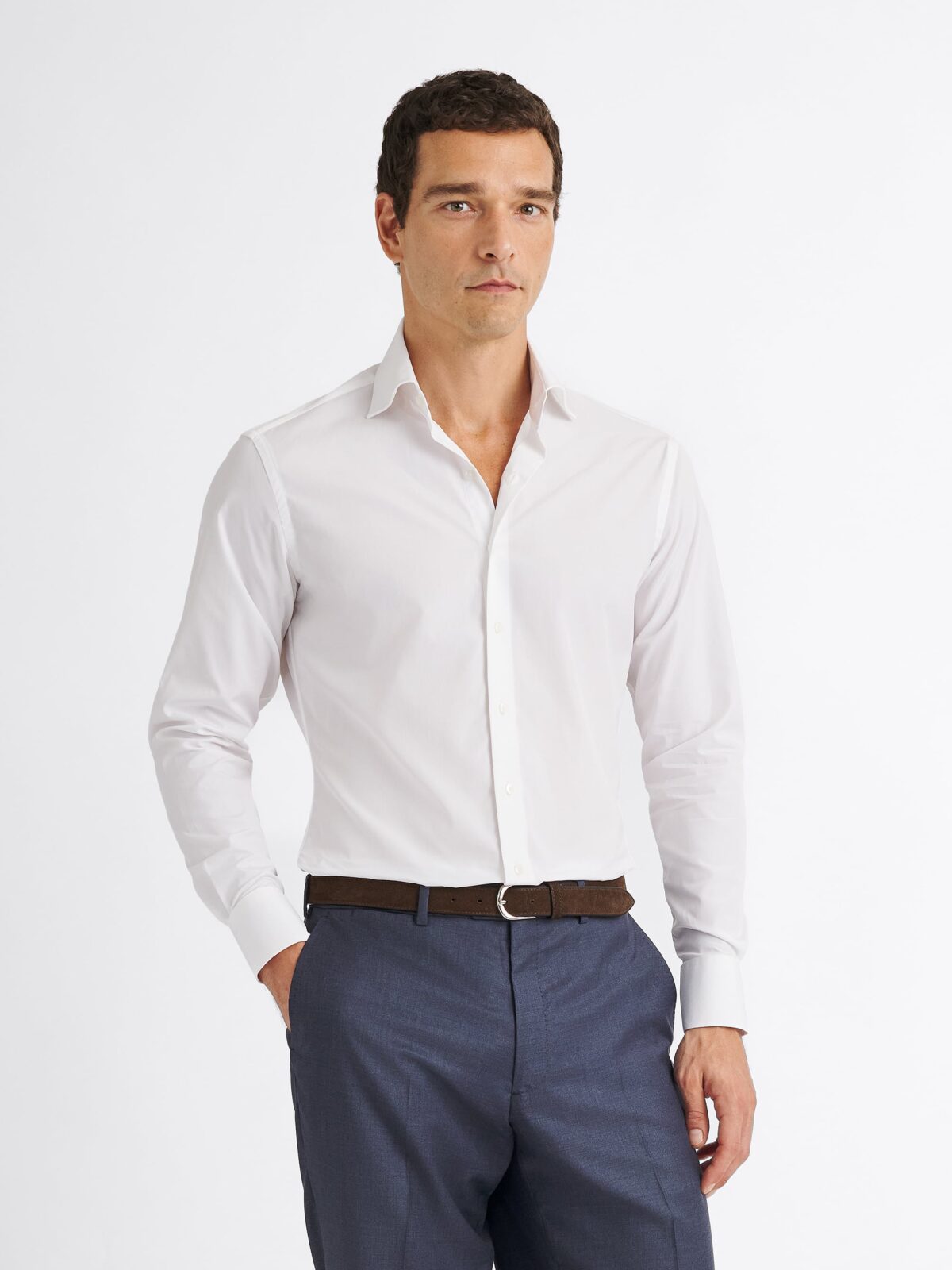 The Thomas Mason Luxury Broadcloth Shirt in White