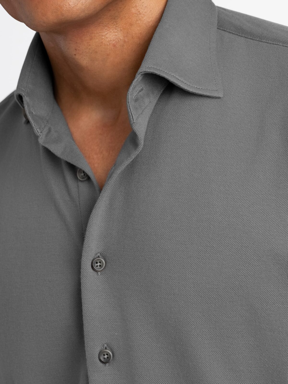 steel grey dress shirt Light Grey Oxford Collared Short Sleeve Shirt | The Gobi