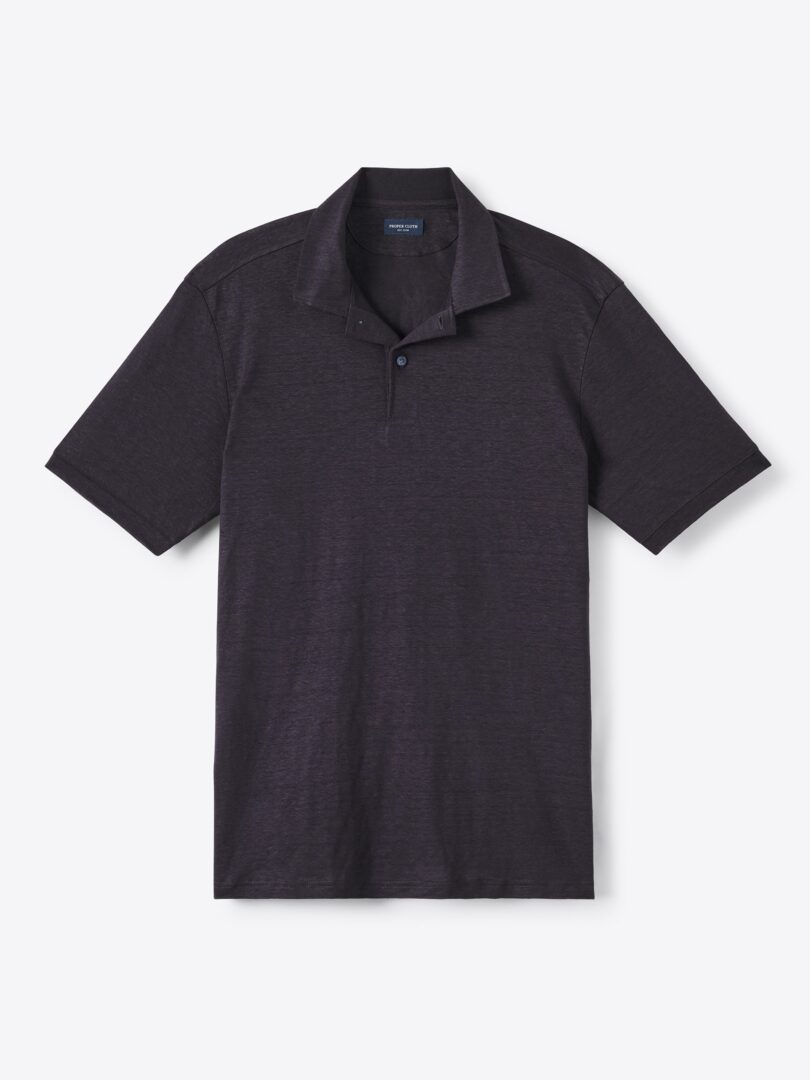 Men’s Navy Linen Knit Jersey Thumb