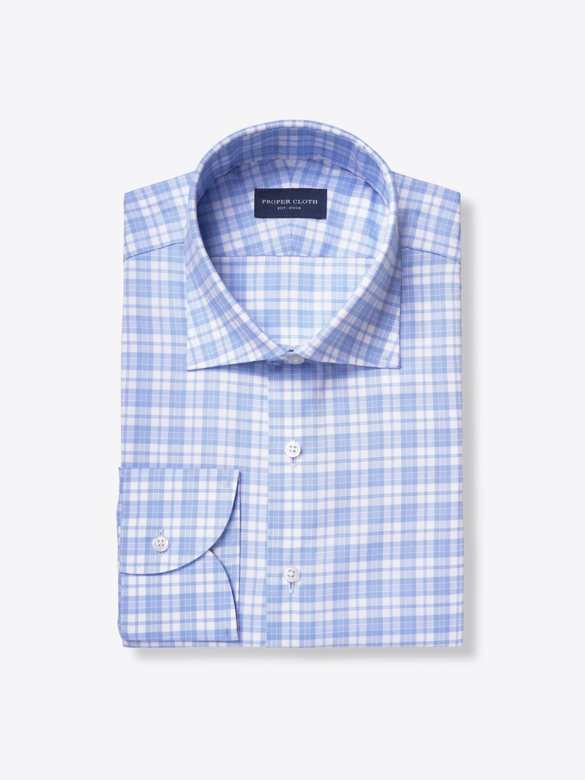 Varick Light Blue Multi Check Twill Shirt by Proper Cloth