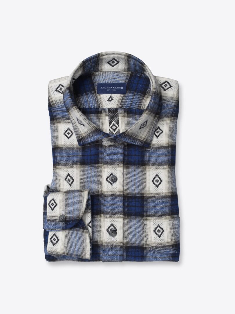 Japanese Ocean Southwest Diamond Plaid Flannel 