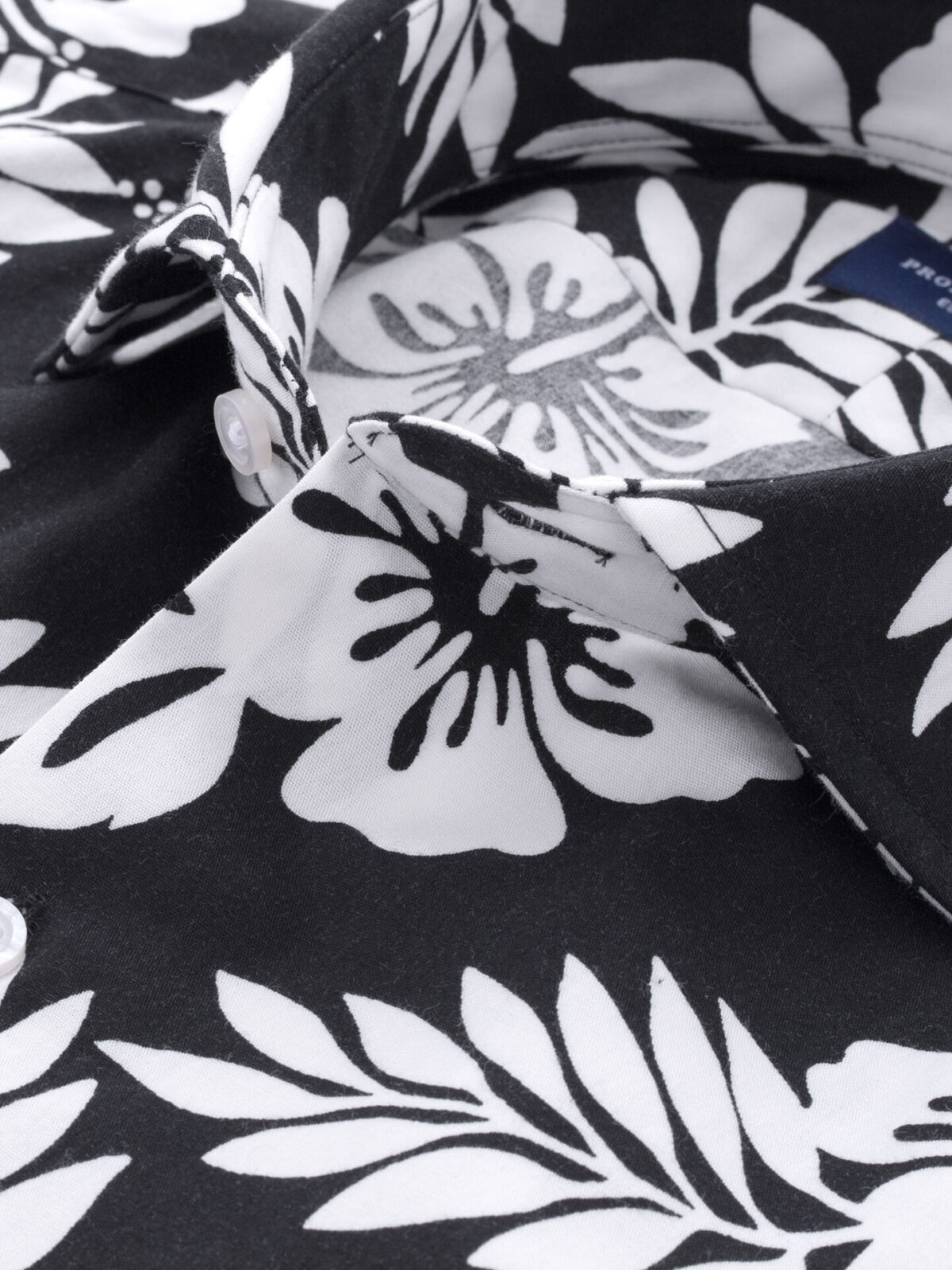 Japanese Black and White Aloha Floral Shirt
