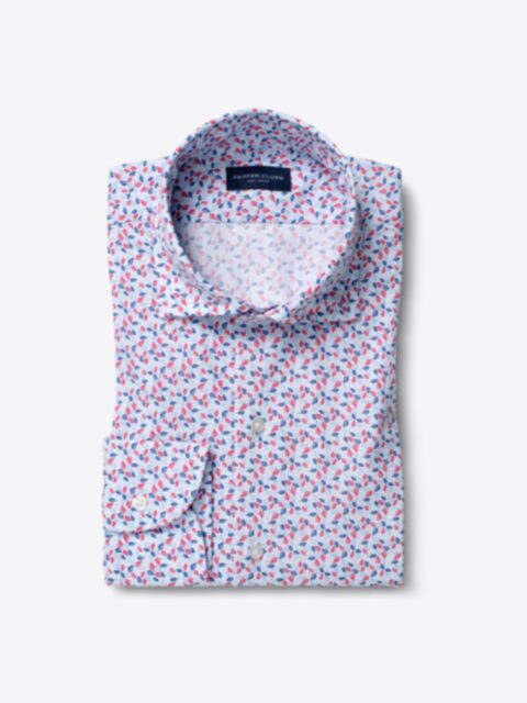 Shop Bari Red and Blue Leaf Print