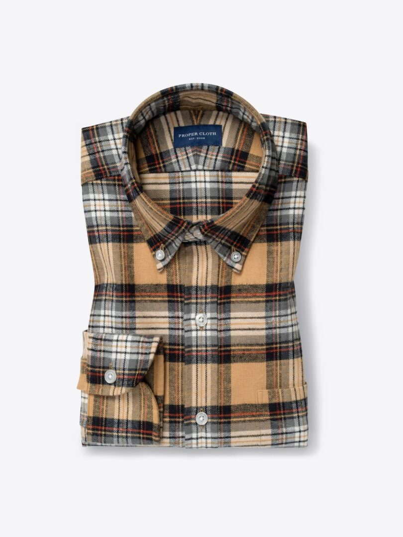 Japanese Gold Multi Color Plaid Flannel 