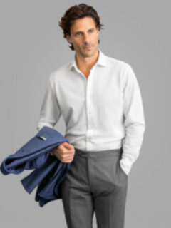 The Performance Knit Pique Dress Shirt in White