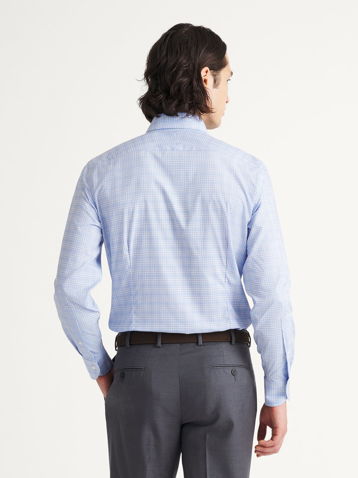 The Thomas Mason Wrinkle-Resistant Dress Shirt in Light Blue Tonal