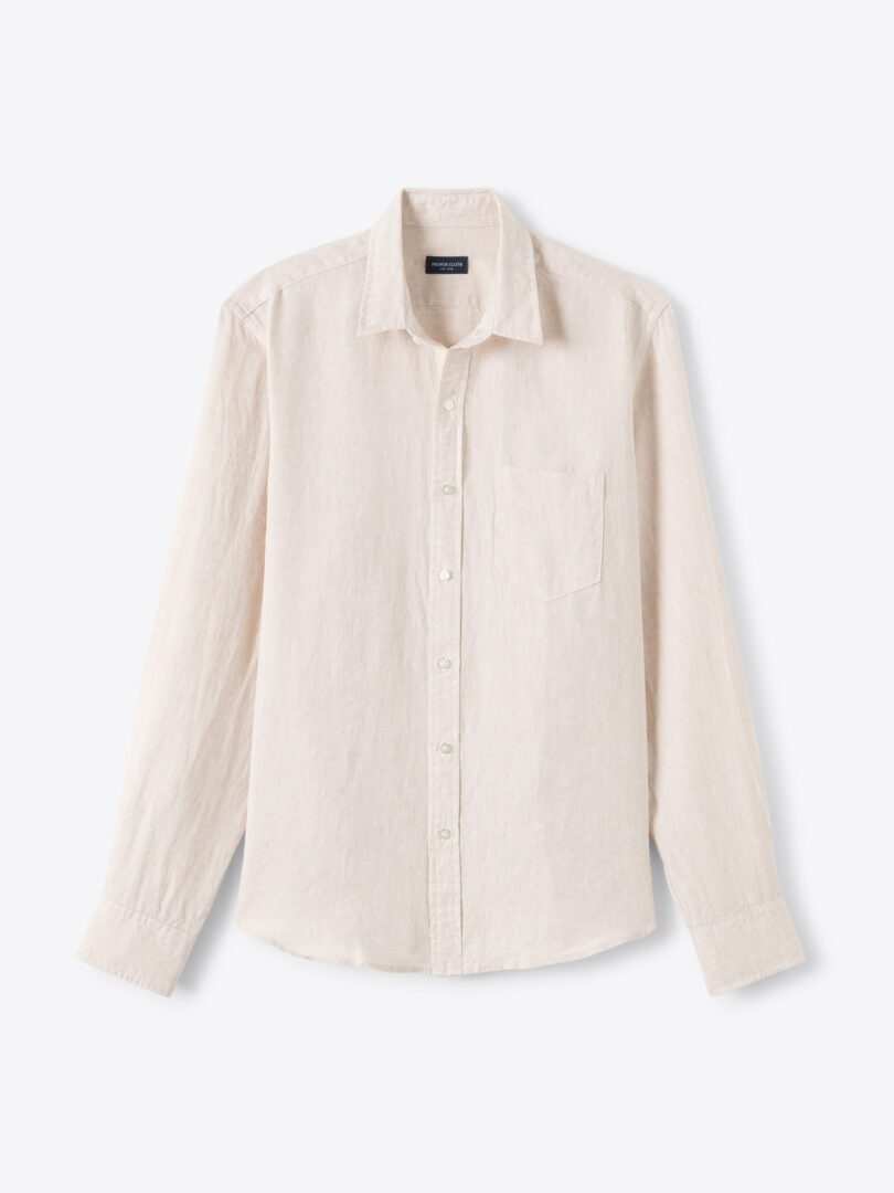 Men’s Beige Washed Linen Thumb