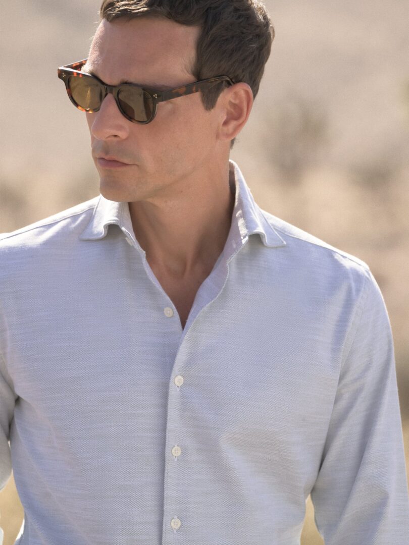 Amalfi Blue Stretch Pique Thumb Detail