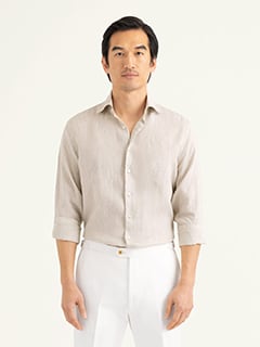 The Irish Linen Dress Shirt in Natural Beige The Irish Linen Dress Shirt in Natural Beige