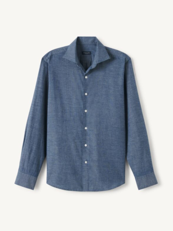 Thumb Photo of Portuguese Slate Wash Indigo Chambray Dress Shirt