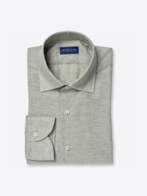 Shop Faded Sage Green Cotton and Linen Blend