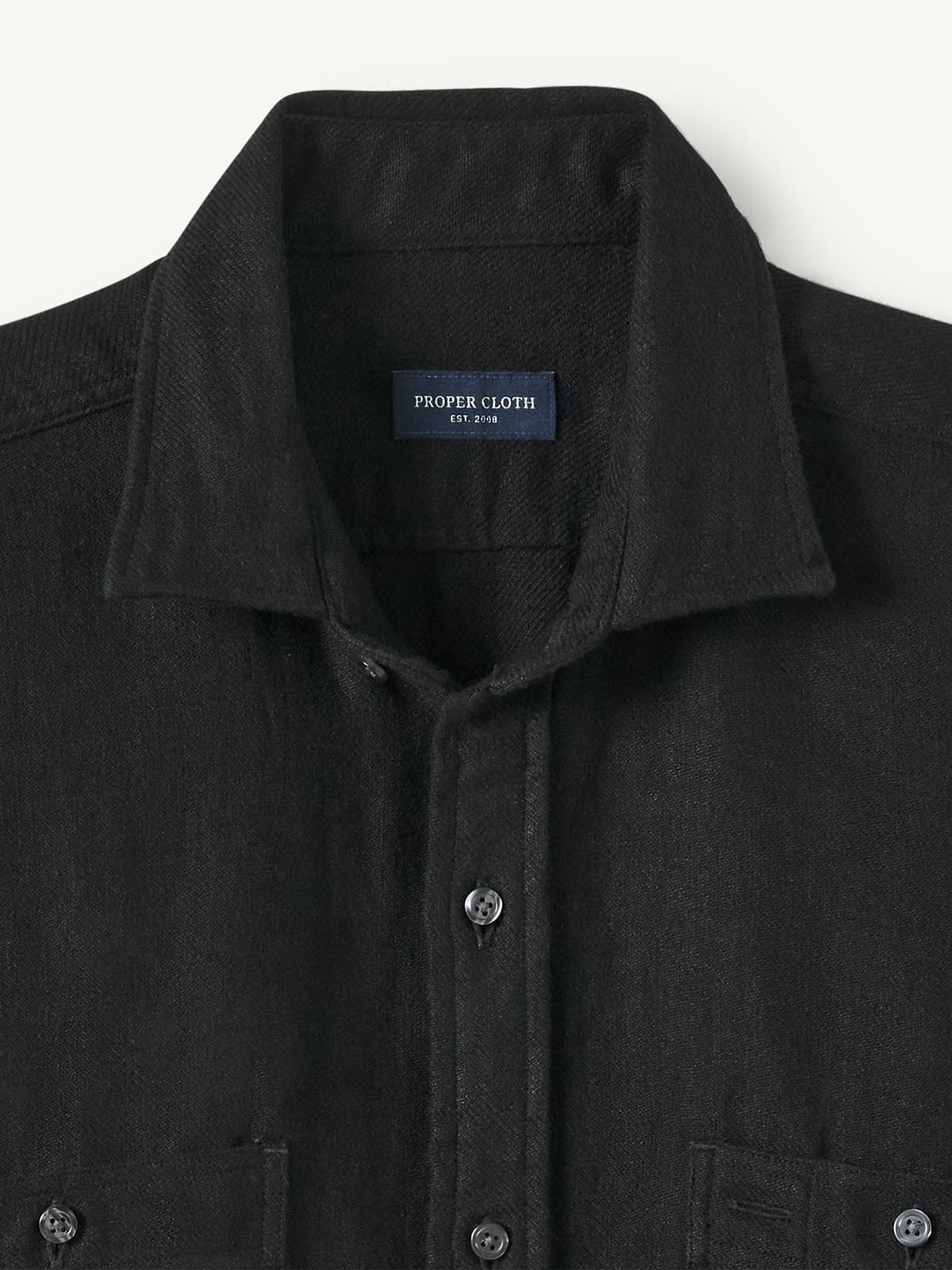 Proper Cloth Men's Japanese Washed Black Heavy Rustic Linen Custom Dress Shirt - Black, Size: 4XL, Big, Tall, 100% Linen