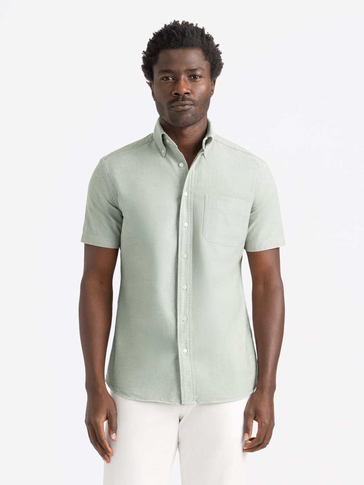 Washed Sage Lightweight Oxford Shirt by Proper Cloth