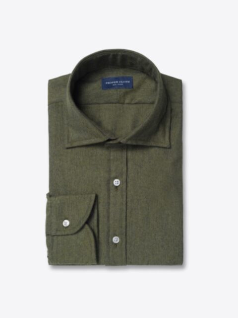 Shop Ludlow Green Melange Brushed Twill