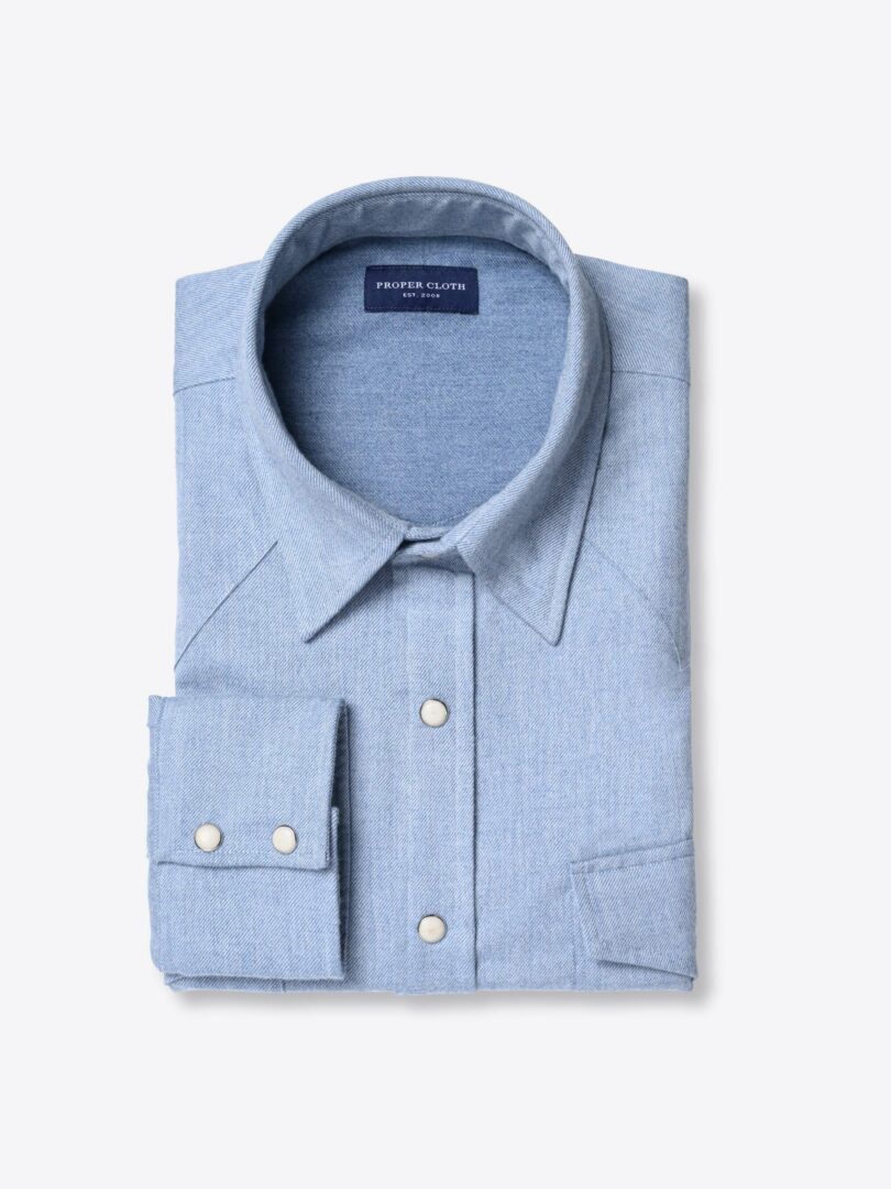 Canclini Light Blue Twill Beacon Flannel 