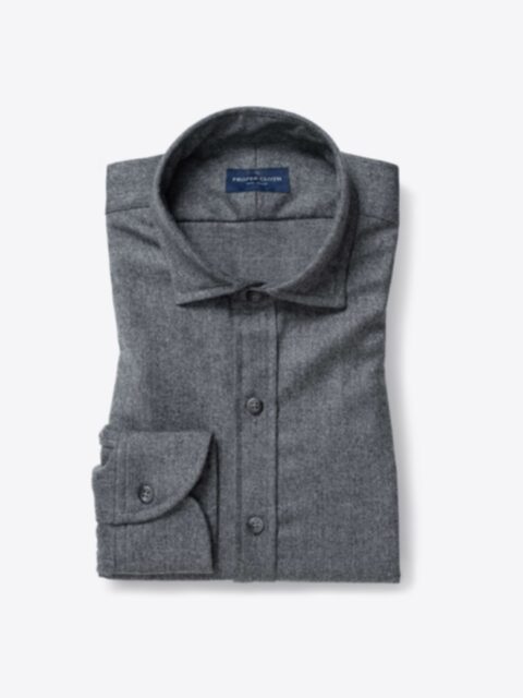 Shop Reda Grey Melange Merino Wool Flannel