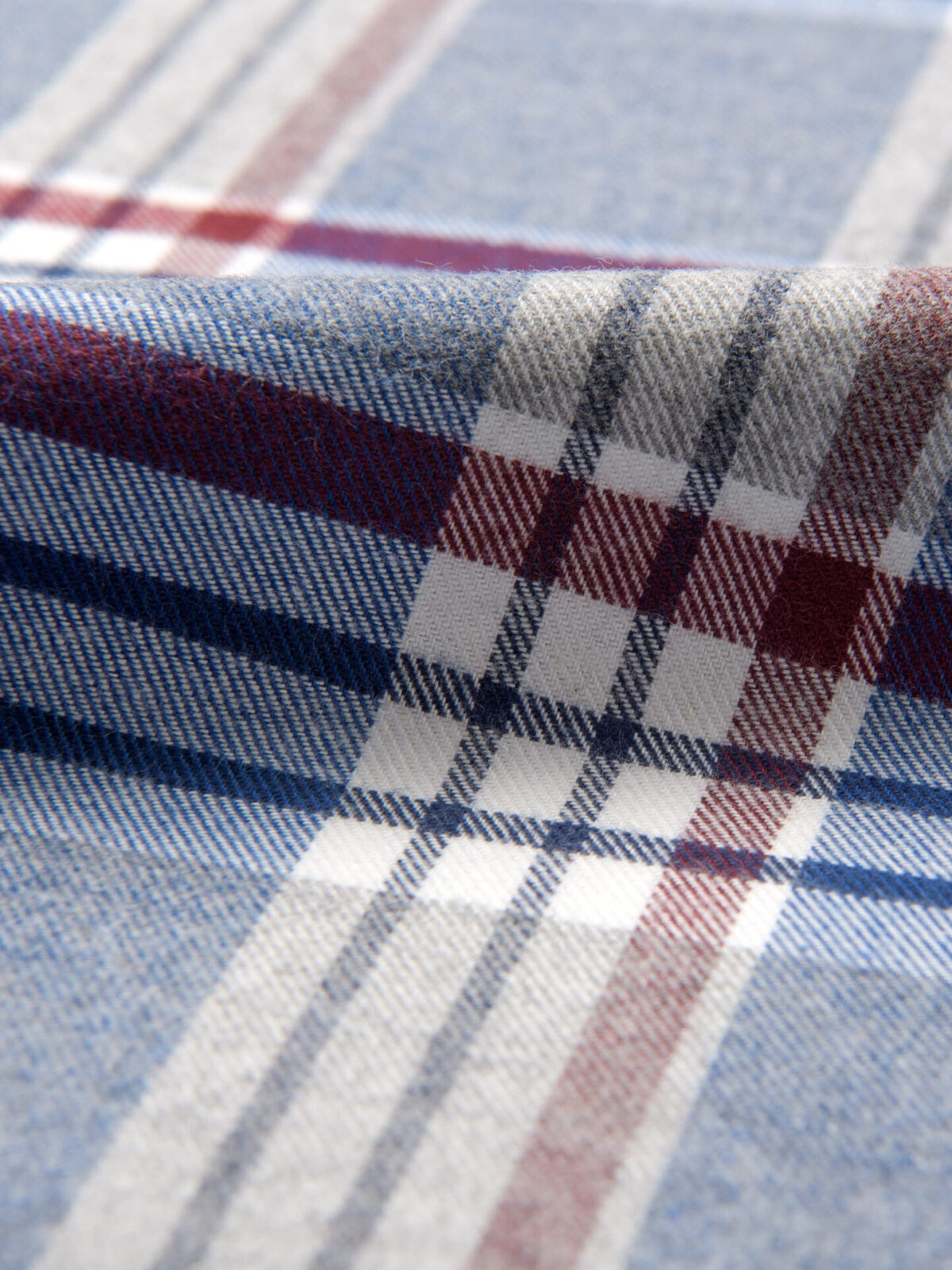 Stowe Red Navy and Grey Plaid Flannel Shirts by Proper Cloth