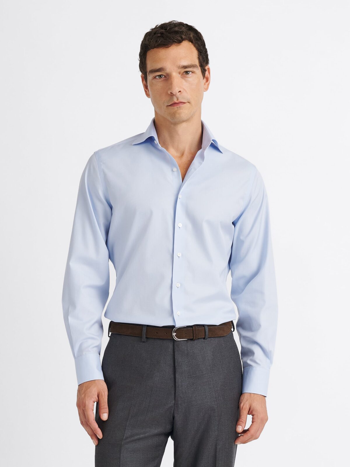 The Thomas Mason Non-Iron Shirt in Light Blue