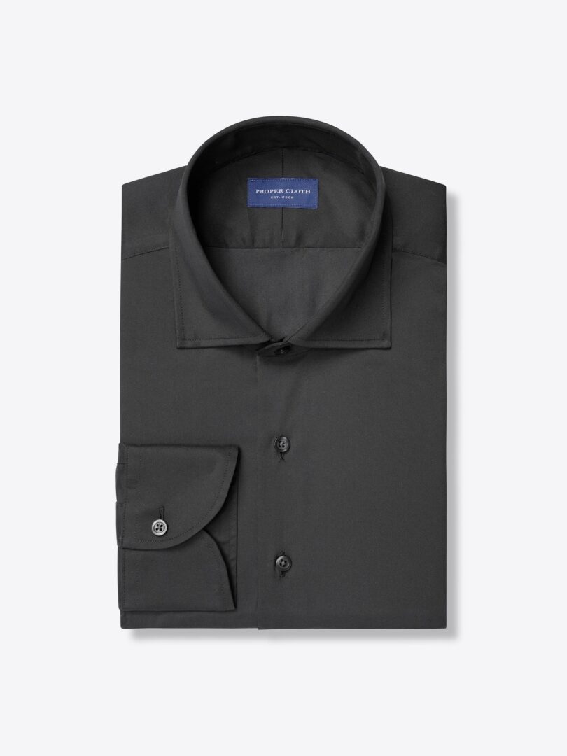 Thomas Mason Black 100s Stretch Twill 