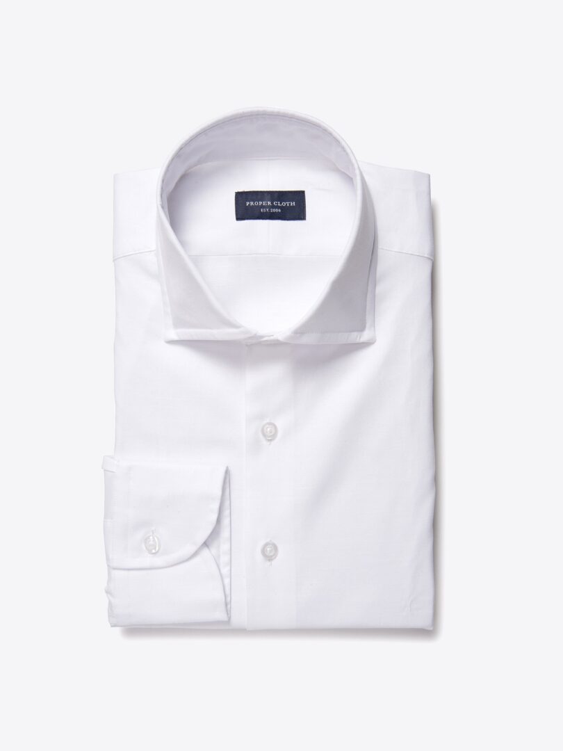 Albini White Oxford Chambray Custom Made Shirt 