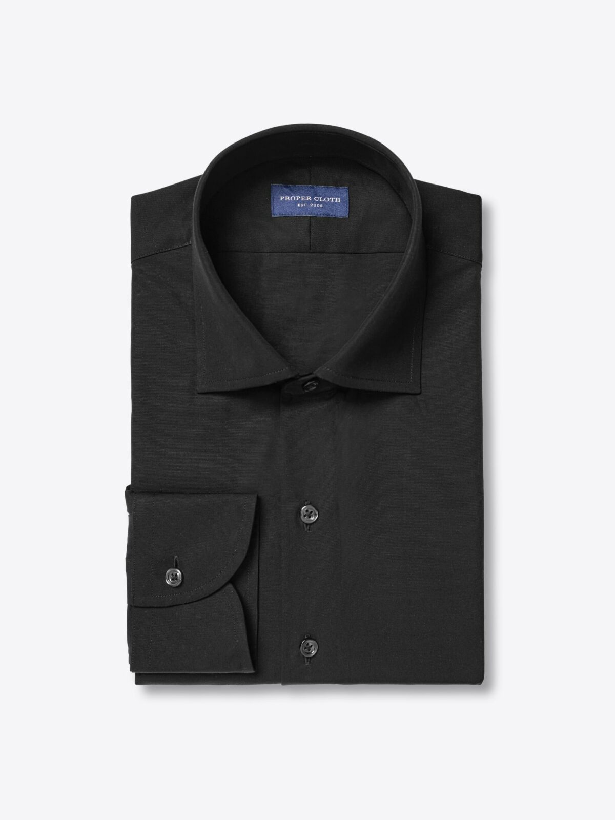 Miles 120s Black Broadcloth Tailor Made Shirt Shirt by Proper Cloth