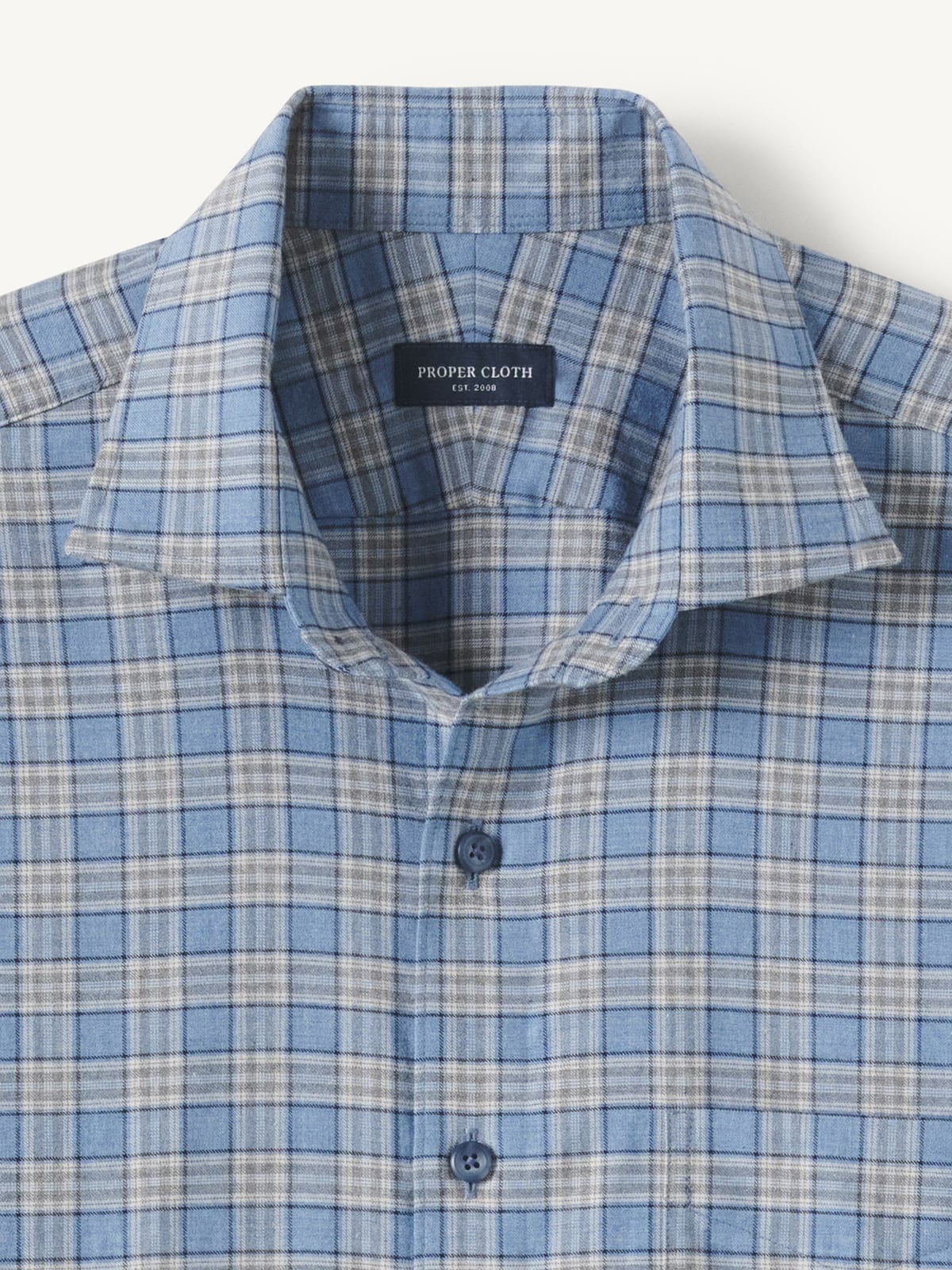 Camicia Uomo Casual Plaid Flanella Grigia A Righe - Maniche Lunghe Con Tasca - Taglia L (Cina L)