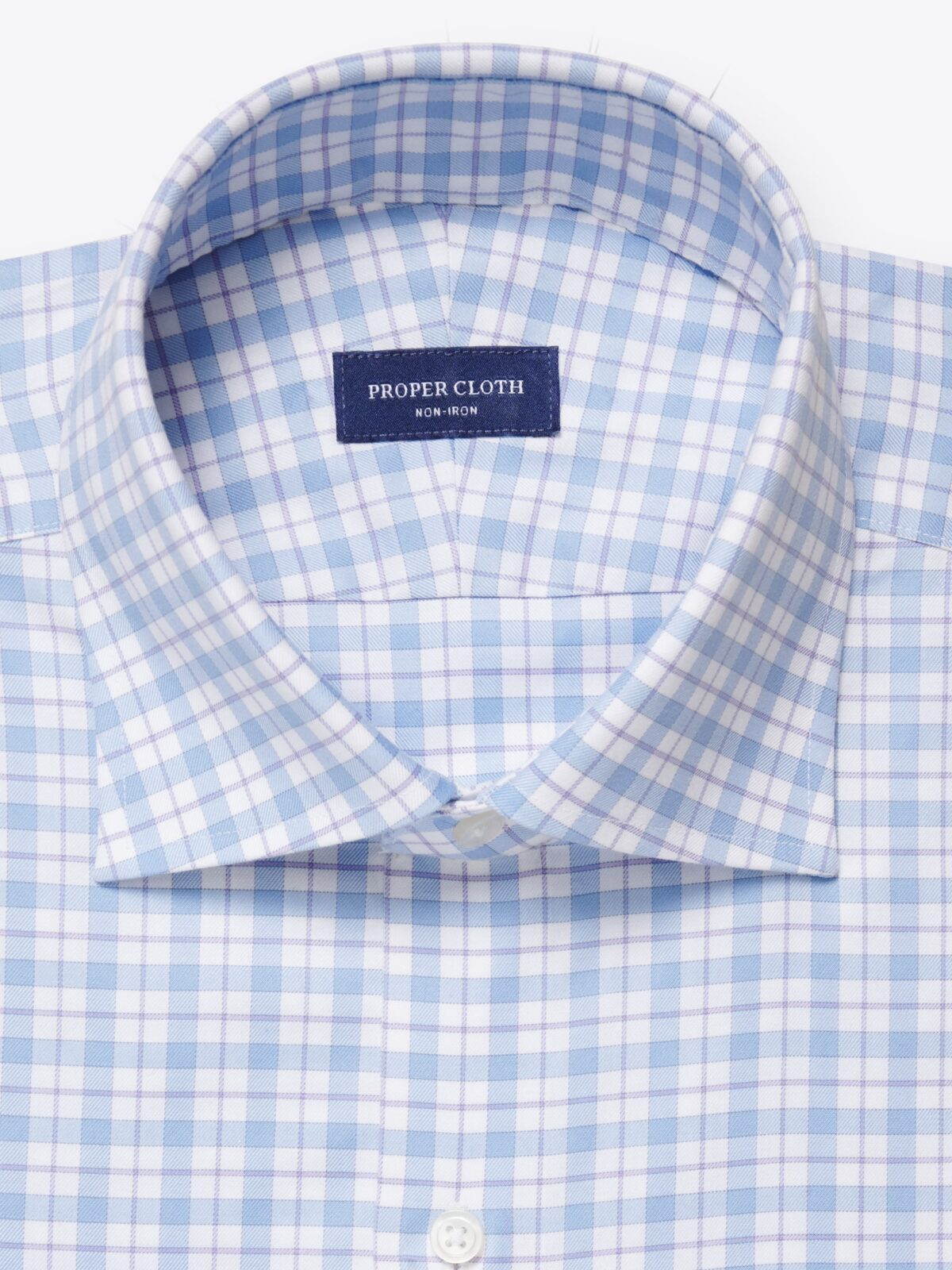 slim fit dress slacks Perry Ellis Men's Mini Check Slim Fit Cotton Shirt in Forever Blue, Size 15.5, Cotton/Elastane main image 0