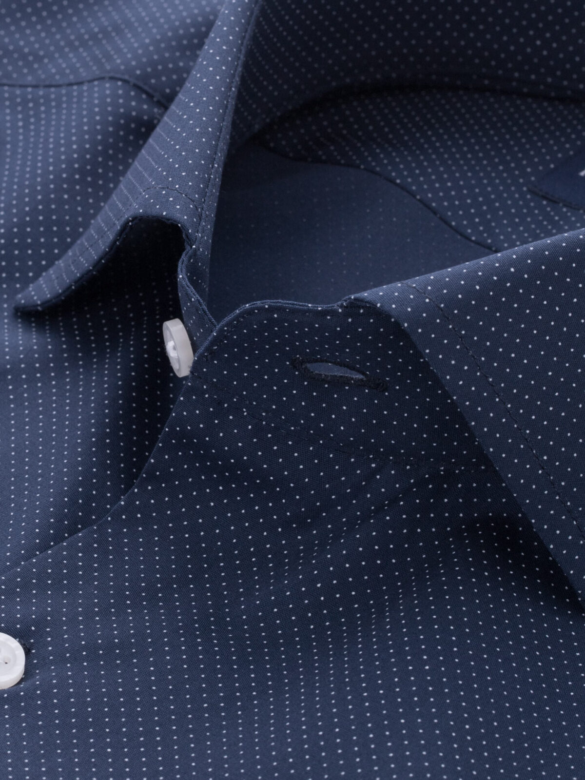 Printed Dot Navy Dress Shirt