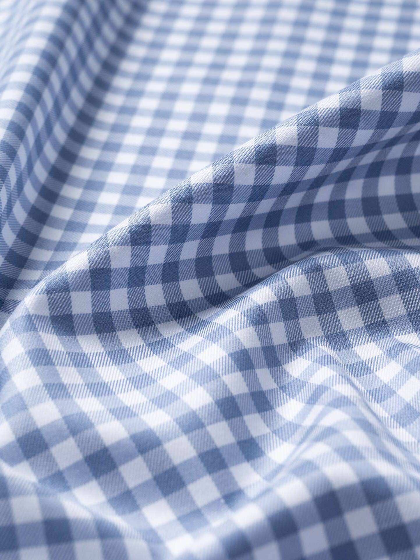 Non-Iron Slate Twill Gingham Shirts by Proper Cloth