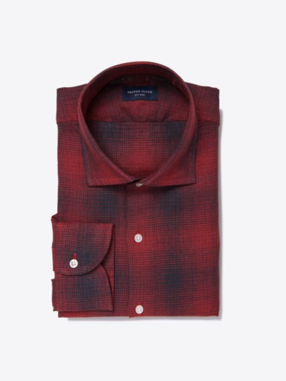 Porto Scarlet Ombre Plaid Linen