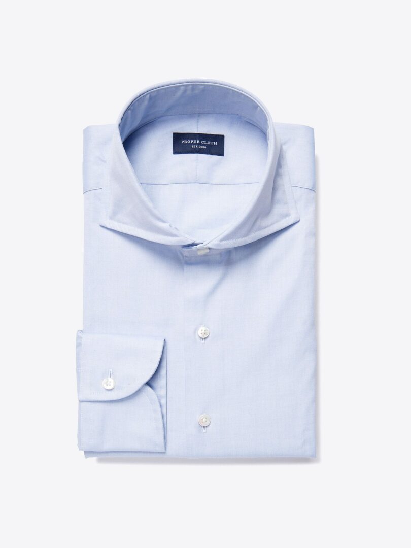 Mercer Blue Pinpoint Fitted Dress Shirt 