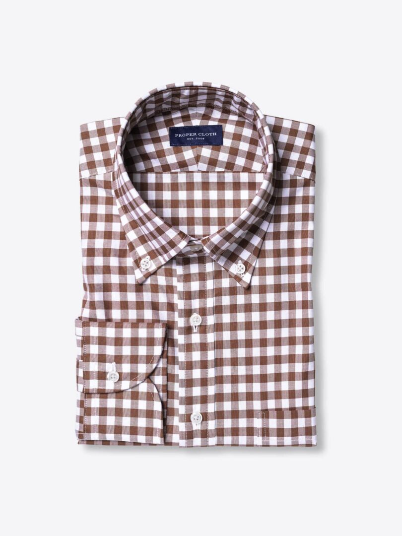 Brown Organic Cotton Gingham 