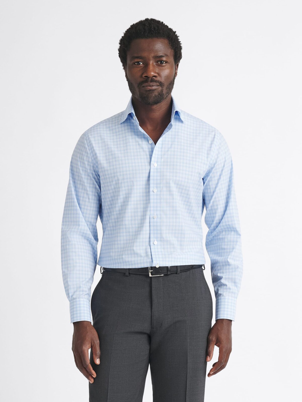 The Thomas Mason Wrinkle-Resistant Dress Shirt in Light Blue