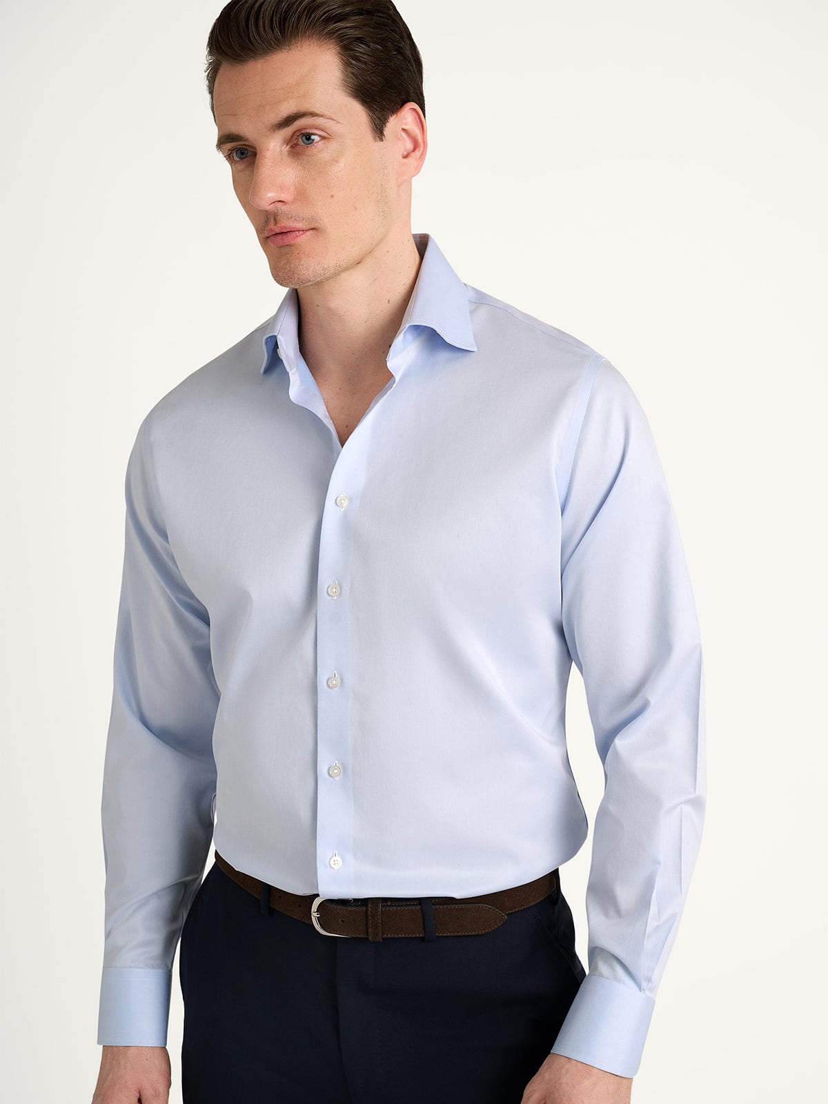 トップス THOMAS MASON Work Shirt 2 The Thomas Mason Wrinkle-Resistant Dress Shirt in Light Blue Twill