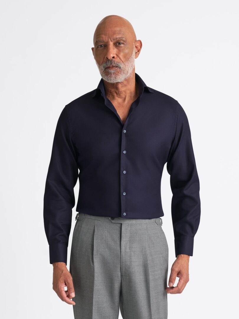 Albini Navy Giro Inglese Weave Thumb Detail