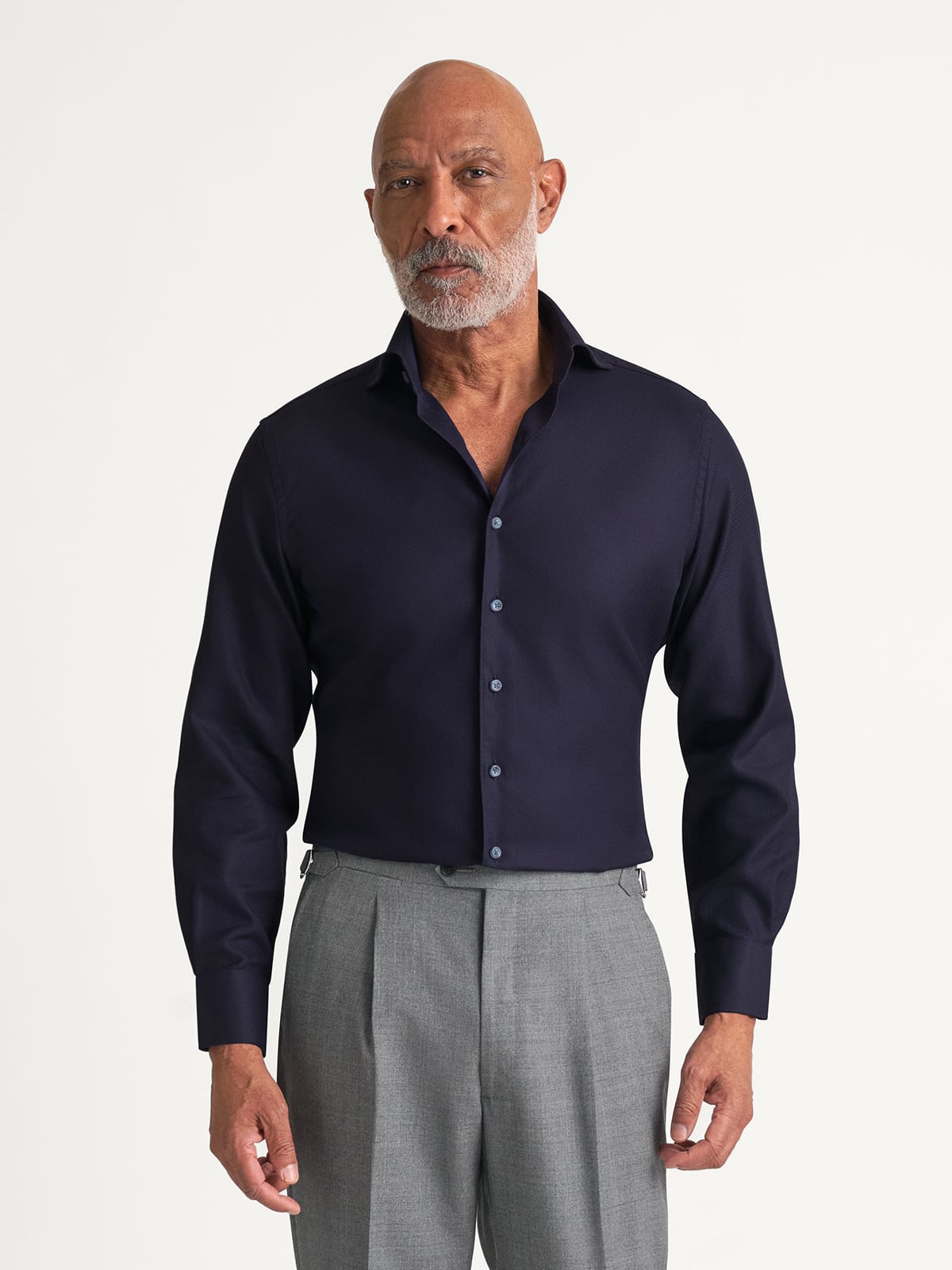 The Thomas Mason Giro Inglese Dress Shirt in Navy