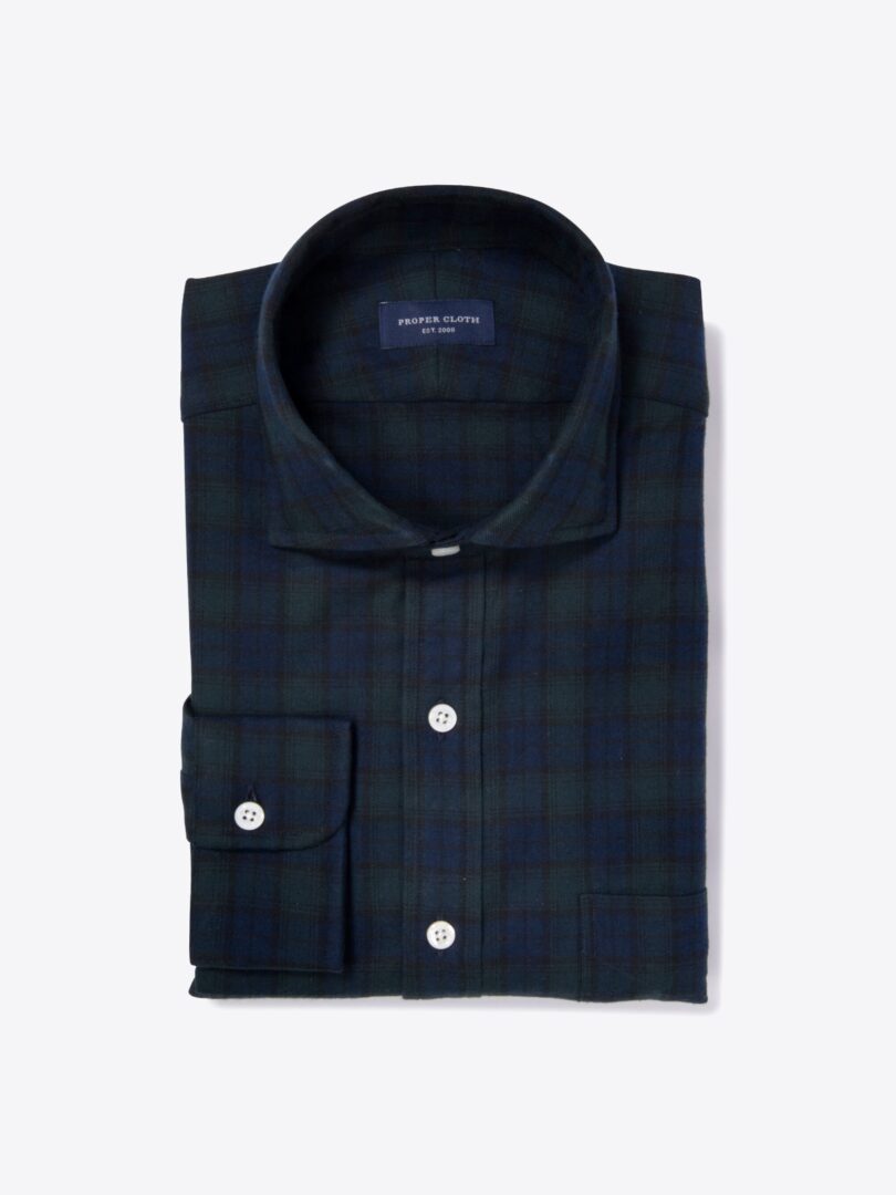 Japanese Blackwatch Flannel Fitted Shirt 